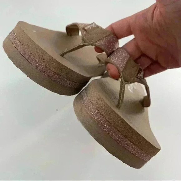 Sketchers Sandals 6 36 pink glitter yoga foam flatform flip flops vintage Y2k - Picture 9 of 12